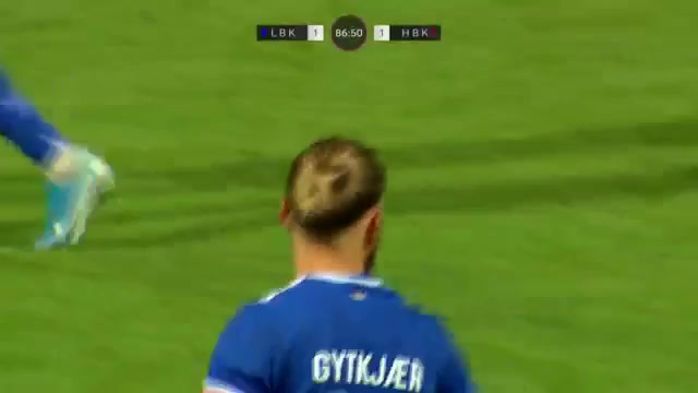 DEN D1 Lyngby Vs Herfolge Boldklub Koge Gytkjaer Goal in 87 min, Score 1:1