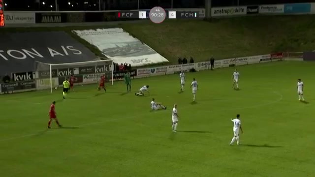 DEN D1 Fredericia Vs Helsingor A.Jensen Goal in 90 min, Score 2:4