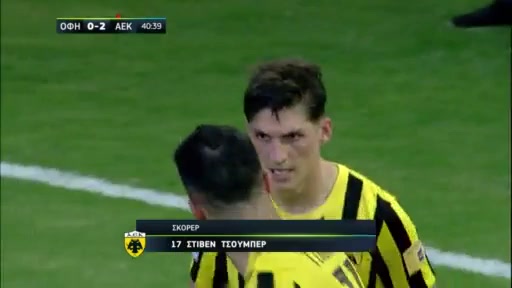 GRE D1 OFI Crete Vs AEK Athens Steven Zuber Goal in 40 min, Score 0:2