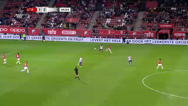 HOL D1 FC Utrecht Vs RKC Waalwijk Alexander Büttner Goal in 43 min, Score 1:2