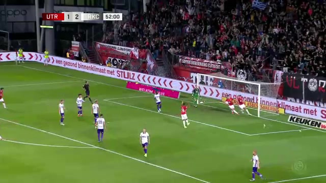 HOL D1 FC Utrecht Vs RKC Waalwijk Anastasios Douvikas Goal in 52 min, Score 2:2