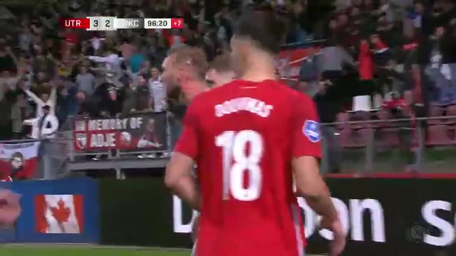 HOL D1 FC Utrecht Vs RKC Waalwijk  Goal in 96 min, Score 3:2