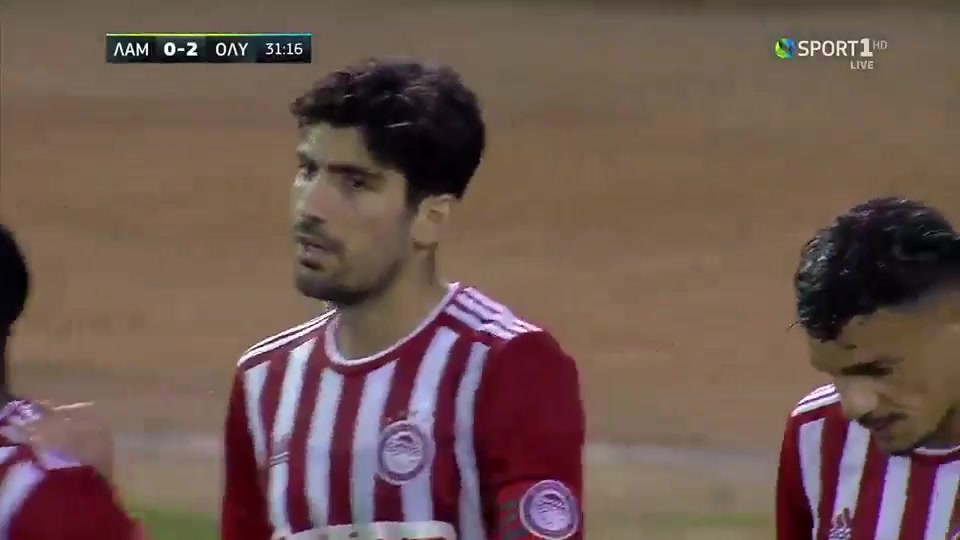 32 Lamia Vs Olympiakos Piraeus 30 skor gol Andreas Bouchalakis, skor 0:2