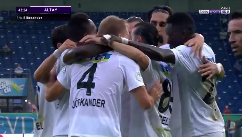 TUR D1 Caykur Rizespor Vs Altay Spor Kulubu 43 phút Eric BjorkanderVào, ghi bàn 0:1