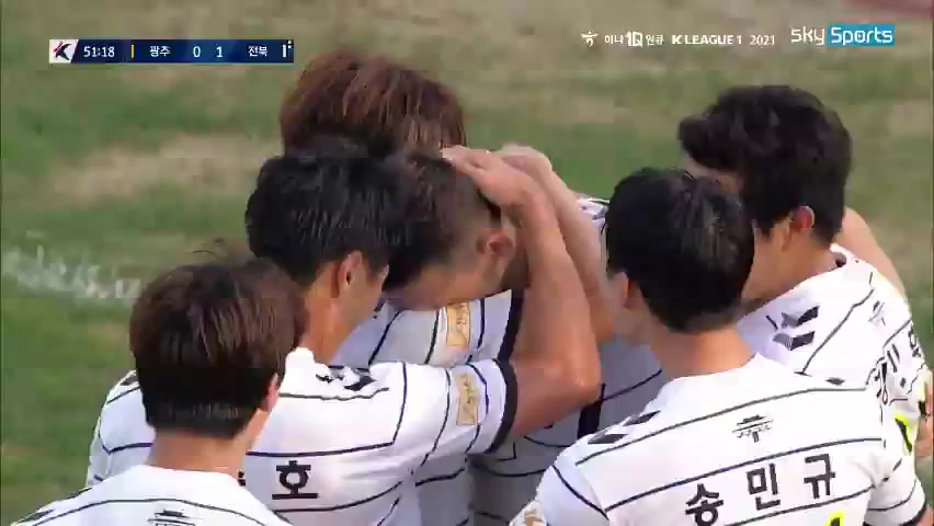 韓K聯 光州FC Vs 全北現代 53分進球,比分0:1