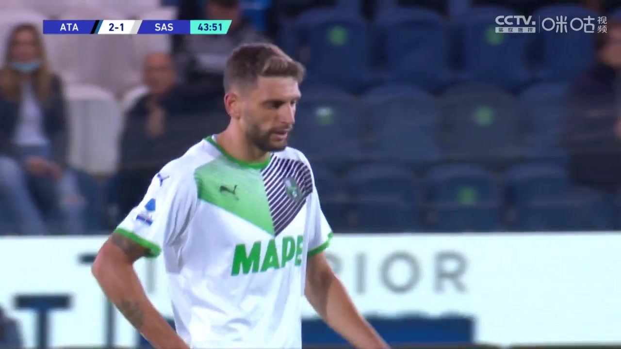 Serie A Atalanta Vs Sassuolo Domenico Berardi Goal in 43 min, Score 2:1