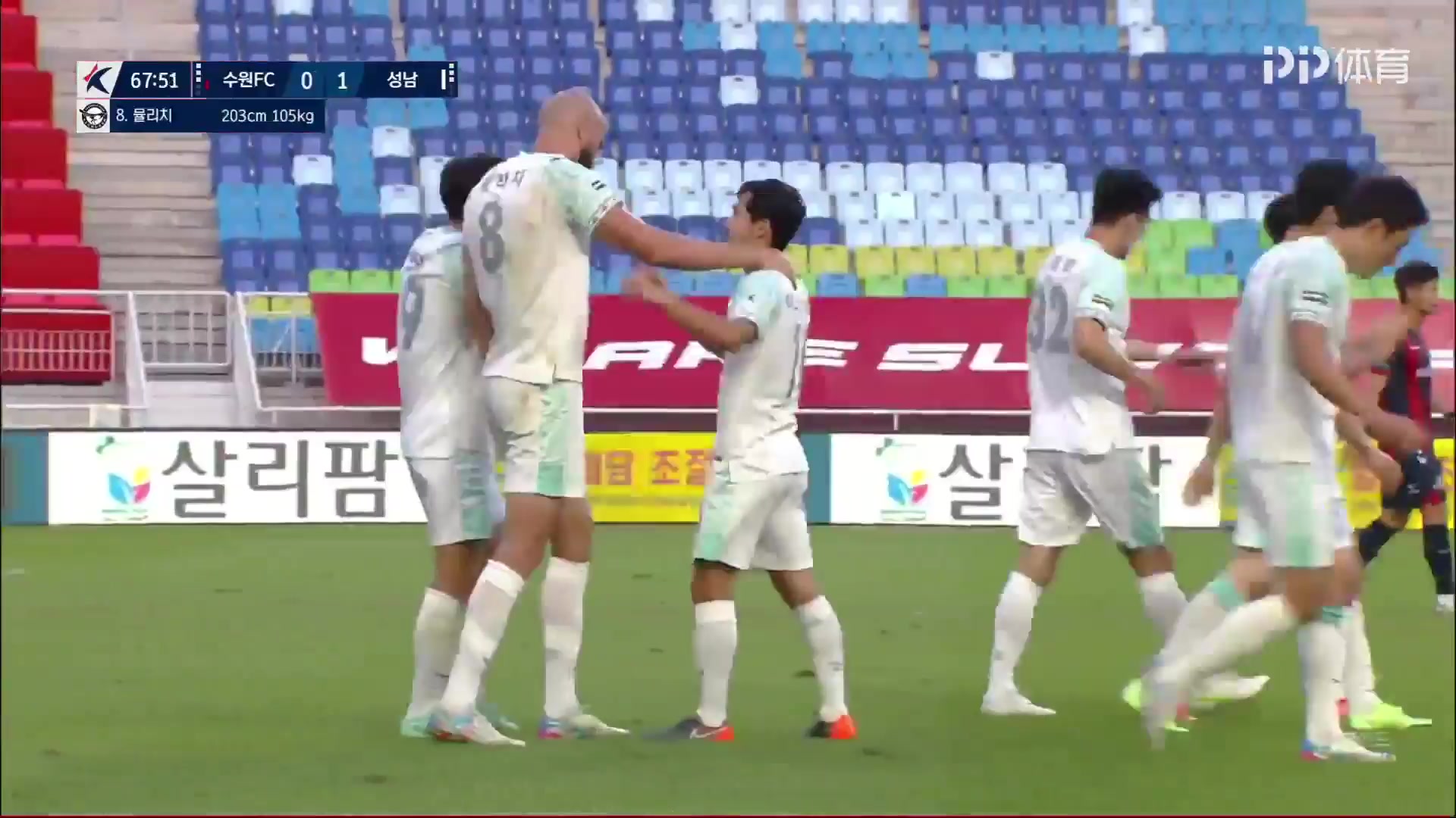 KOR D1 Suwon FC Vs Seongnam FC Fejsal Mulic Goal in 69 min, Score 0:1