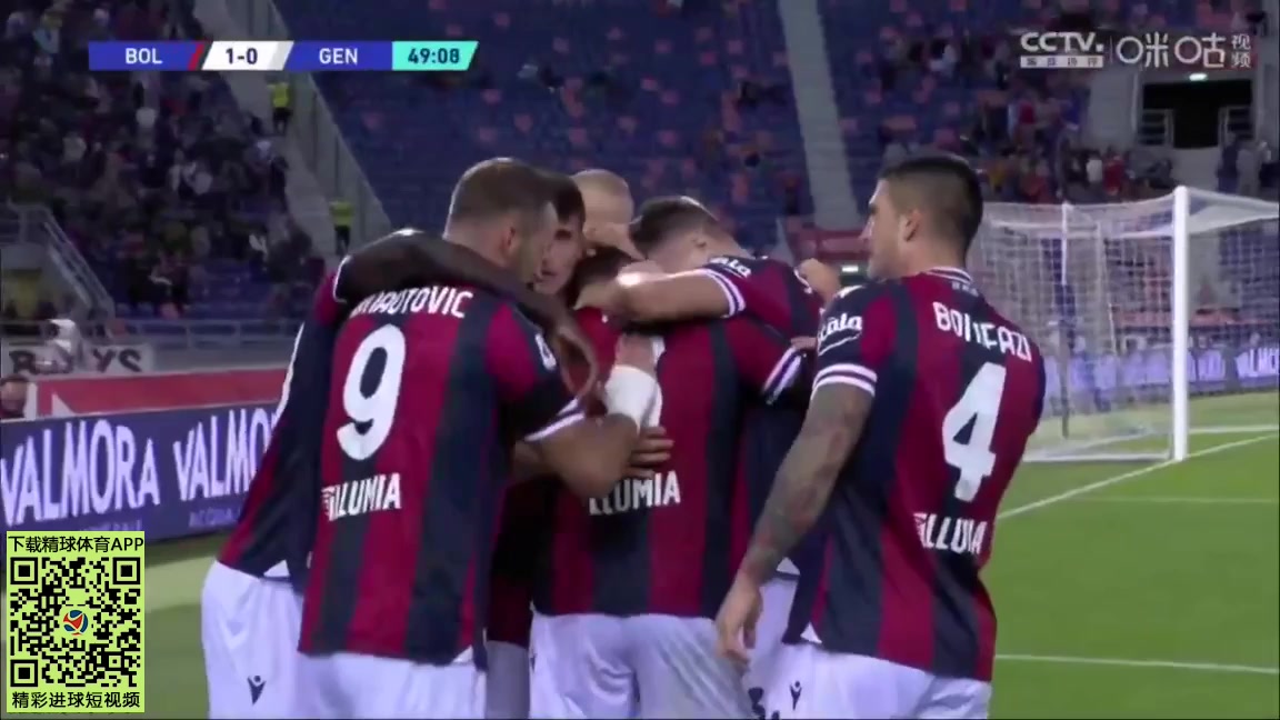 Serie A Bologna Vs Genoa 48 ทำประตู Aaron Hickey ประตู, ทำคะแนน 1:0