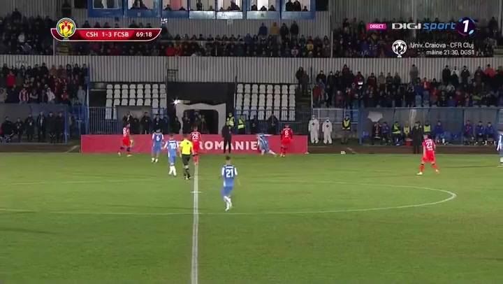 ROMC Corvinul Hunedoara Vs FC Steaua Bucuresti Andrei Herghelegiu Goal in 71 min, Score 2:3