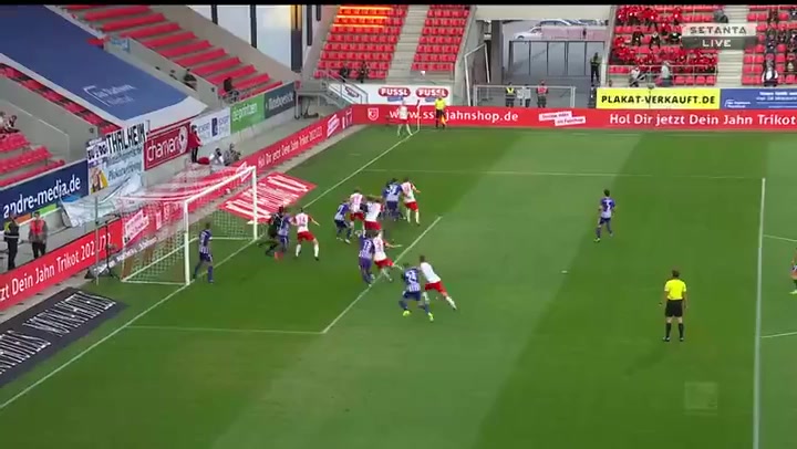 GER D2 Jahn Regensburg Vs Erzgebirge Aue Max Besuschkow Goal in 10 min, Score 2:0