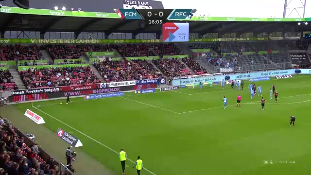 DEN SASL Midtjylland Vs Randers FC 16 ทำประตู Erik Sviatchenko ประตู, ทำคะแนน 1:0