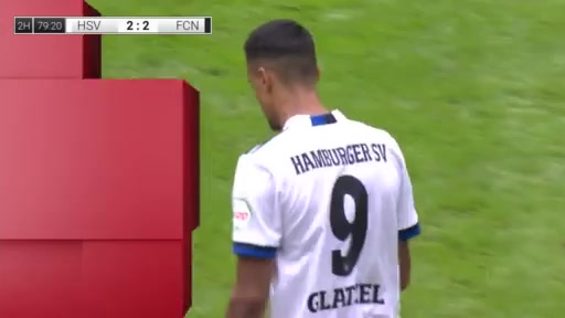 GER D2 Hamburger SV Vs Nurnberg  Goal in 79 min, Score 2:2