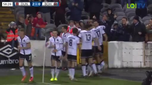 1 Dundalk Vs Bohemians 58 skor gol , skor 2:0