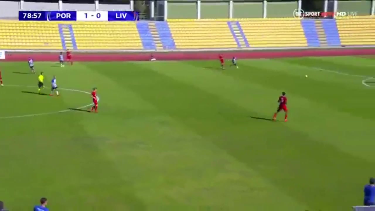 UEFA YL U19 FC Porto U19 Vs Liverpool U19 Frauendorf M. Goal in 79 min, Score 1:1