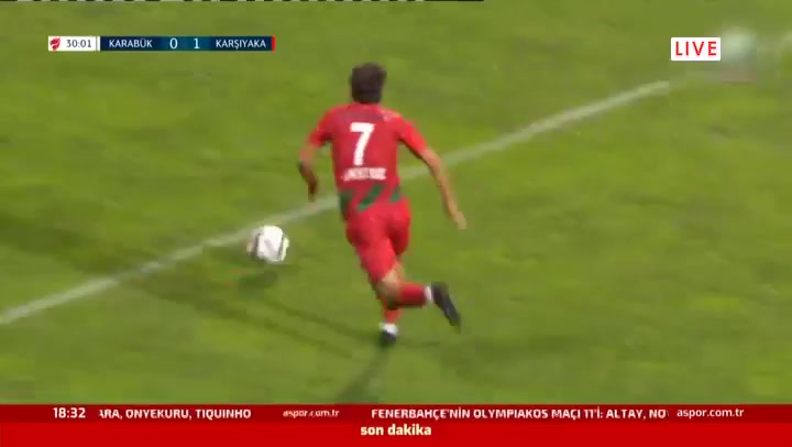 TUR Cup Kardemir Karabukspor Vs Karsiyaka Akyildiz Goal in 32 min, Score 0:1