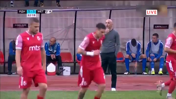 SER D1 Radnicki Nis Vs Metalac Gornji Milanovac 52 phút Miljan SkrbicVào, ghi bàn 1:1