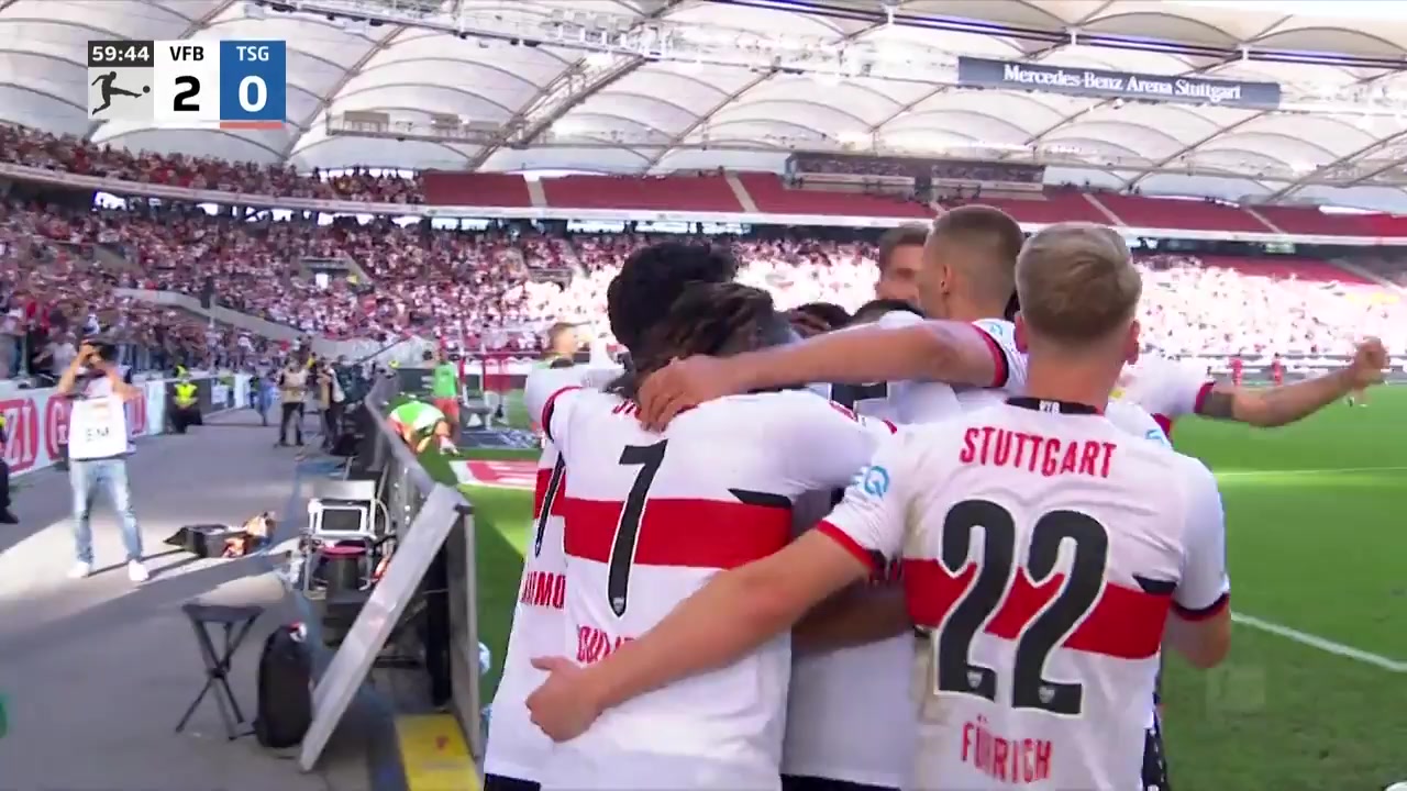 Bundesliga VfB Stuttgart Vs TSG Hoffenheim 59 phút Konstantinos MavropanosVào, ghi bàn 2:0