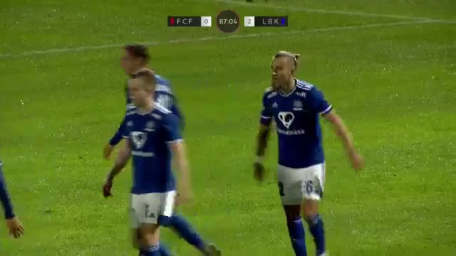 DEN D1 Fredericia Vs Lyngby Frederik Gytkjaer Goal in 87 min, Score 0:2