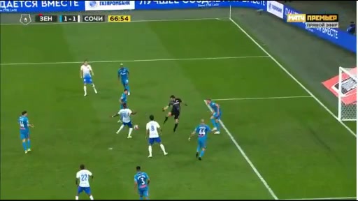 RUS PR Zenit St. Petersburg Vs FK Sochi 66 phút Zander Mateo Casierra CabezasVào, ghi bàn 1:1