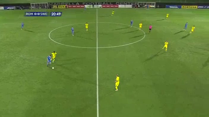 INT FRL Romania U21 Vs Sweden U20 George Cimpanu Goal in 21 min, Score 1:0