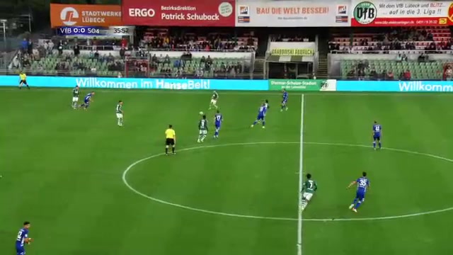 INT CF VFB Lubeck Vs Schalke 04 Marius Bulter Goal in 36 min, Score 0:1