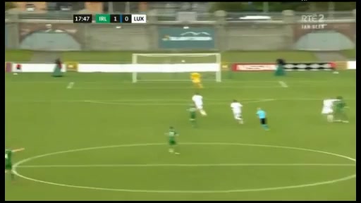 欧青U21外 爱尔兰U21 Vs 卢森堡U21 17分乔舒亚·卡约德进球,比分1:0