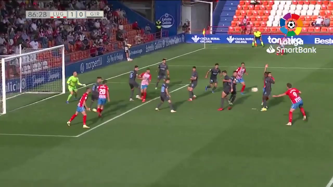 SPA D2 CD Lugo Vs Girona Manu Barreiro Goal in 86 min, Score 1:0