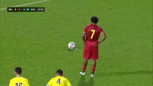 UEFA  U21Q Belgium U21 Vs Kazakhstan U21 Lois Openda Goal in 29 min, Score 1:0