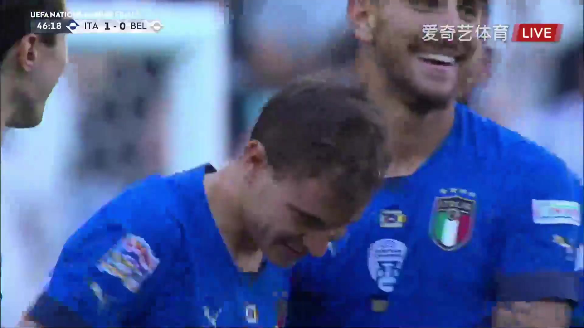 UEFA  NL Italy Vs Belgium 46 phút Nicolo BarellaVào, ghi bàn 1:0