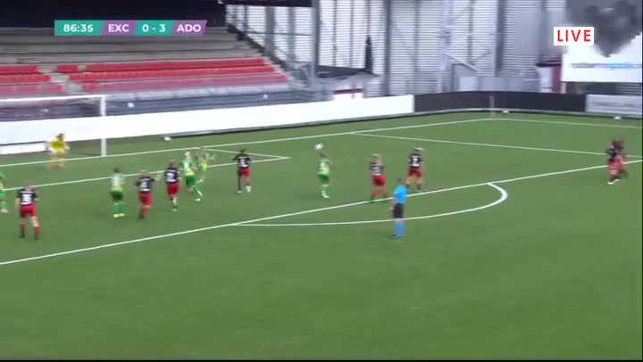 HOL WD1 Excelsior Barendrecht (w) Vs ADO Den Haag (w) Ravensbergen Goal in 88 min, Score 0:4
