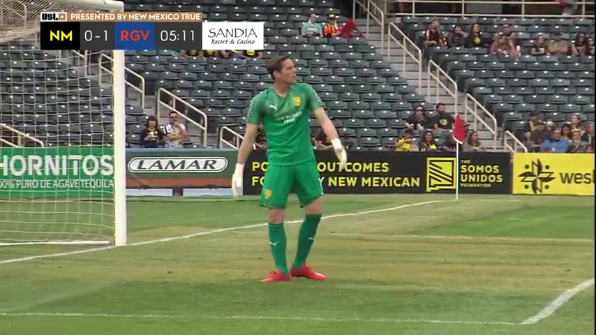 USL CH New Mexico United Vs Rio Grande Valley  Goal in 4 min, Score 0:1