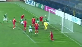 UEFA  U21Q Montenegro U21 Vs Ireland U21 Ognjen Obradovic Goal in 73 min, Score 2:1