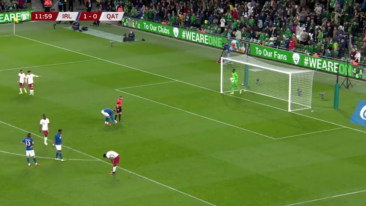 INT FRL Ireland Vs Qatar 12 phút Callum RobinsonVào, ghi bàn 2:0