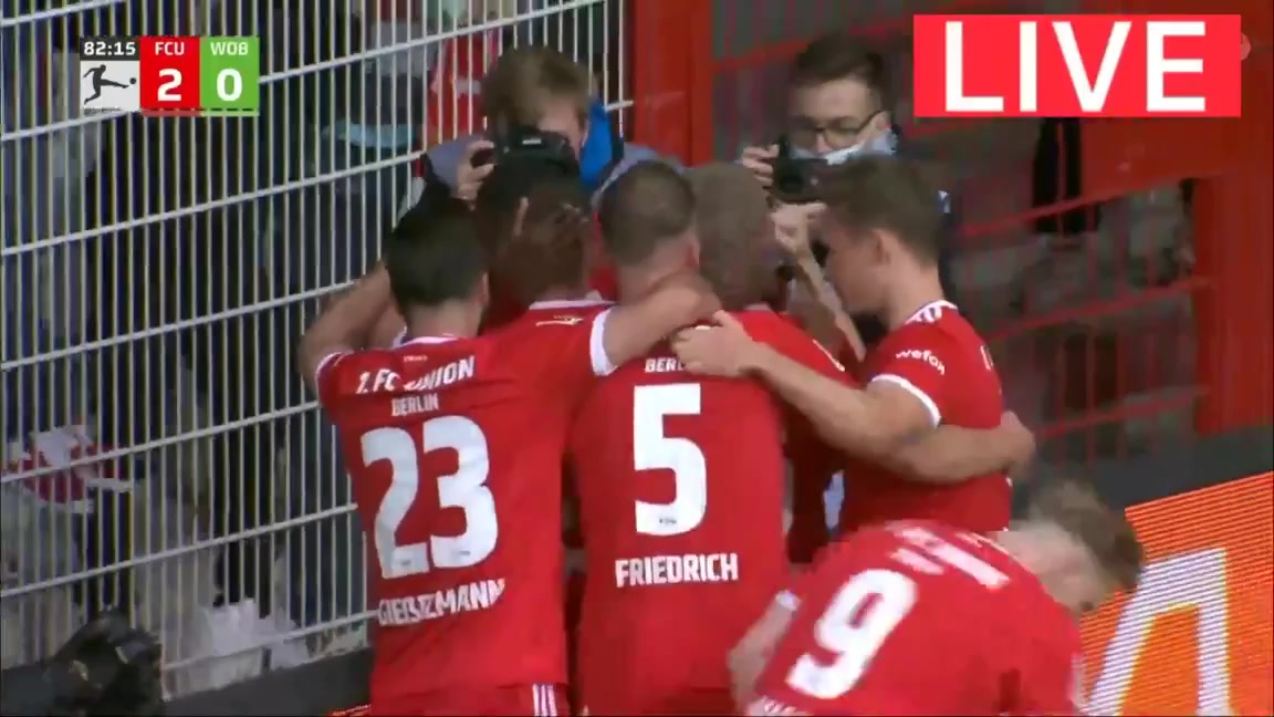 Bundesliga Union Berlin Vs VfL Wolfsburg 82 ทำประตู Sheraldo Becker ประตู, ทำคะแนน 2:0