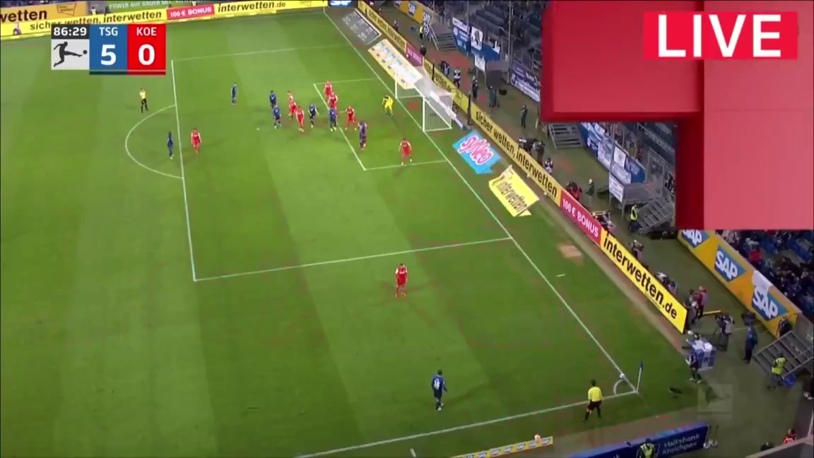 Bundesliga TSG Hoffenheim Vs FC Koln 86 phút Stefan PoschVào, ghi bàn 5:0