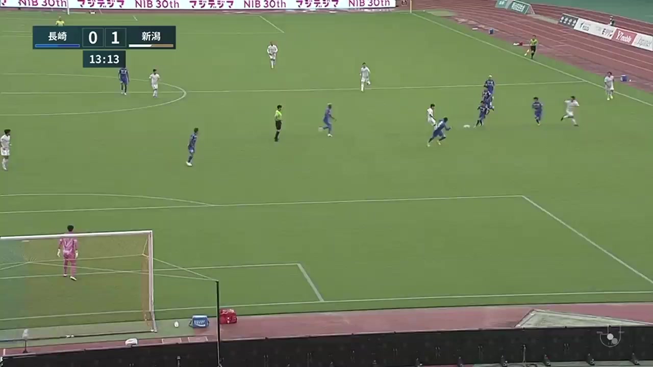 日职乙 长崎成功丸 Vs 新泻天鹅 13分铃木孝司进球,比分0:1