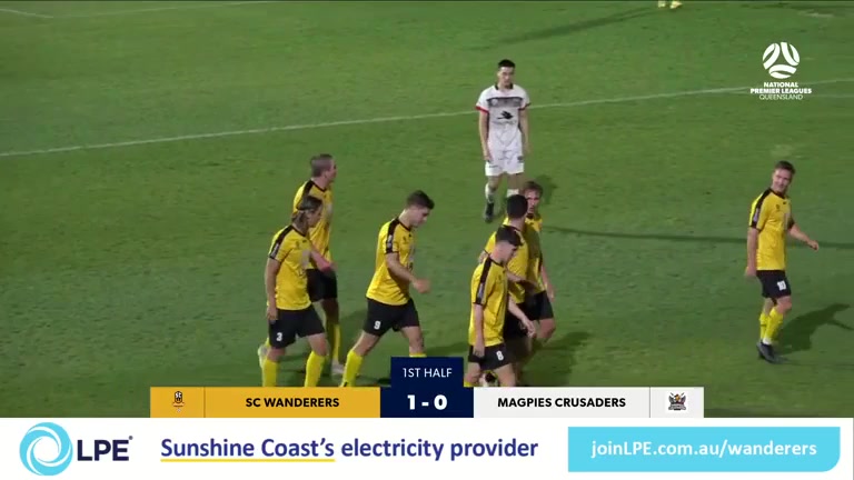 1068 Sunshine Coast Wanderers FC Vs Magpies Crusaders 14 skor gol , skor 1:0