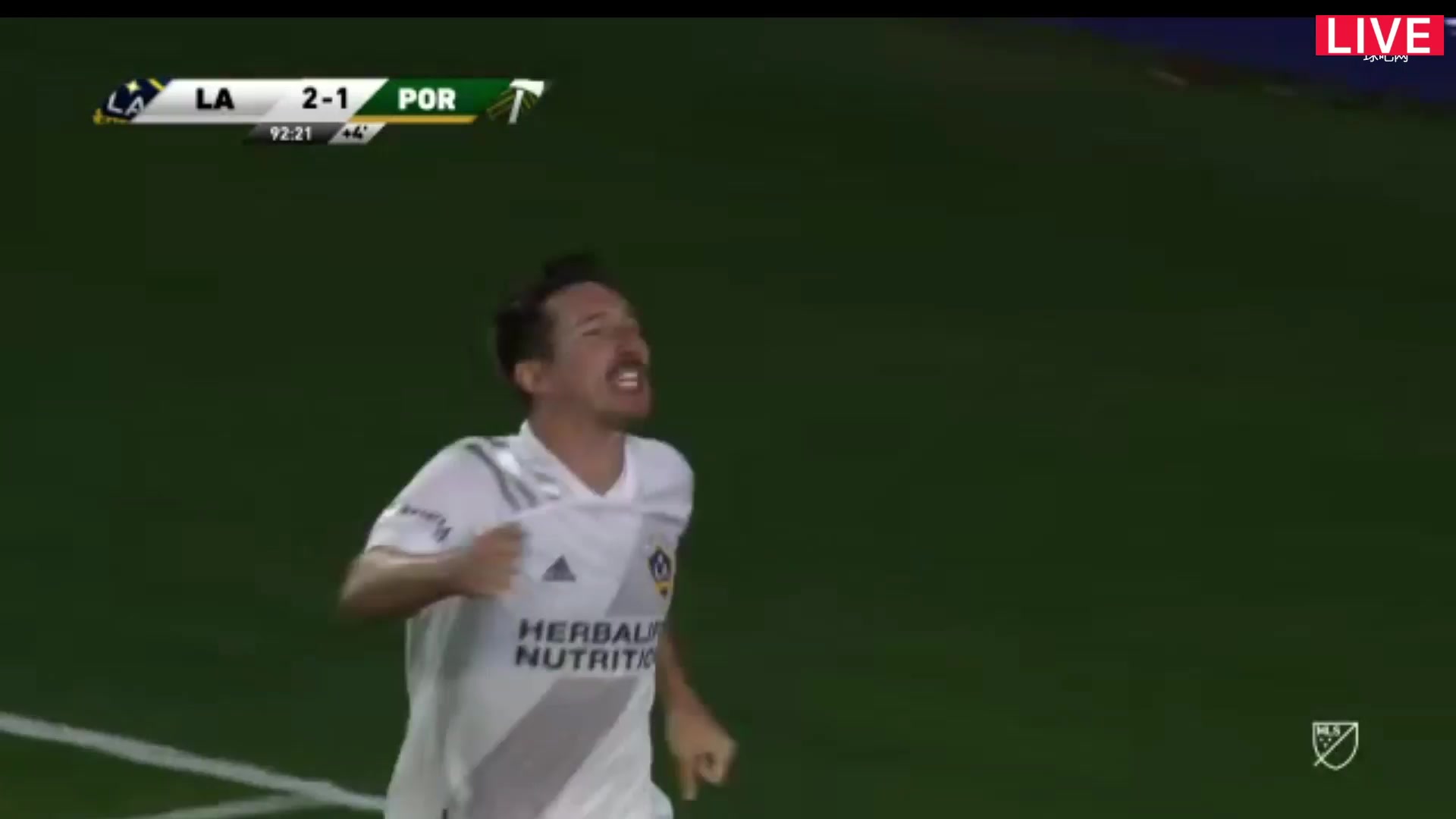 MLS Los Angeles Galaxy Vs Portland Timbers 92 ทำประตู Sacha Kljestan ประตู, ทำคะแนน 2:1