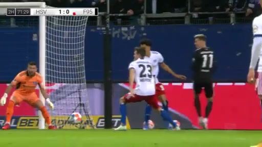 GER D2 Hamburger SV Vs Fortuna Dusseldorf Robert Bozenik Goal in 70 min, Score 1:1