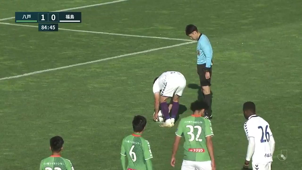 日丙 万劳雷八户 Vs 福岛FC 85分Tokac进球,比分1:1