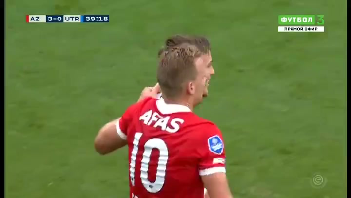 HOL D1 AZ Alkmaar Vs FC Utrecht Dani De Wit Goal in 38 min, Score 3:0