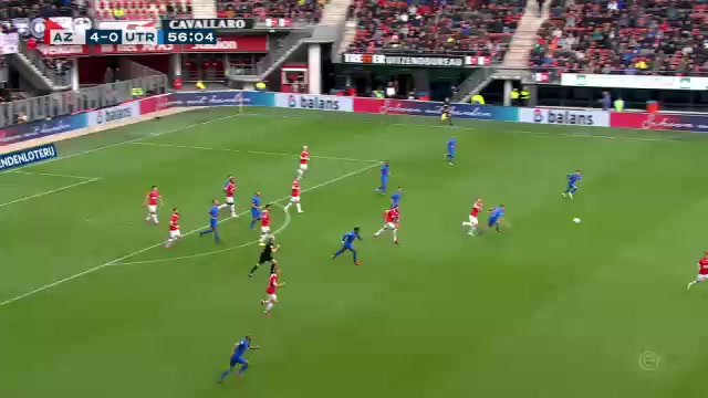 HOL D1 AZ Alkmaar Vs FC Utrecht Dani De Wit Goal in 56 min, Score 4:0