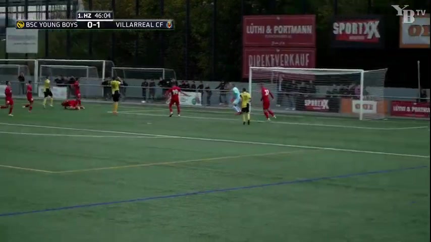 UEFA YL U19 Young Boys U19 Vs Villarreal U19 Amenda A. Goal in 45 min, Score 1:1