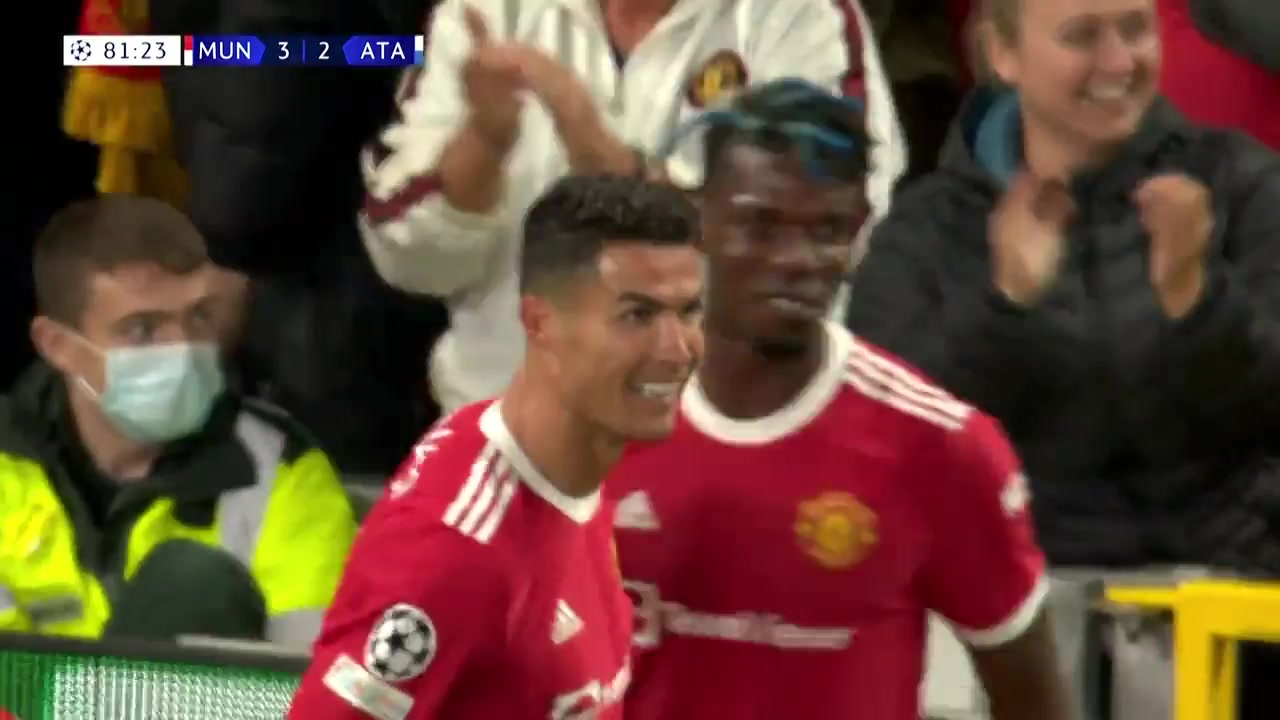 UEFA CL Manchester United Vs Atalanta Cristiano Ronaldo dos Santos Aveiro Goal in 81 min, Score 3:2