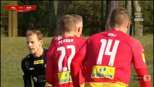 POL D1 Gornik Polkowice Vs Korona Kielce  Goal in 87 min, Score 1:2
