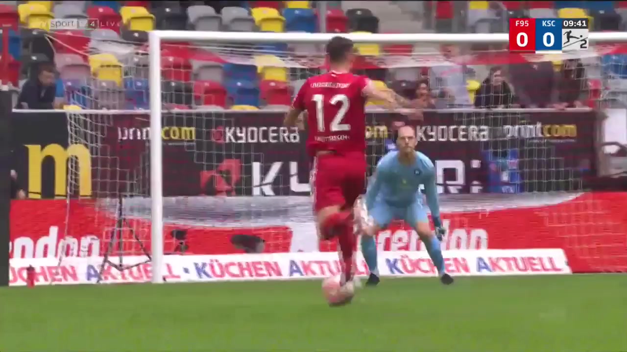 GER D2 Fortuna Dusseldorf Vs Karlsruher SC Philip Heise Goal in 8 min, Score 1:0