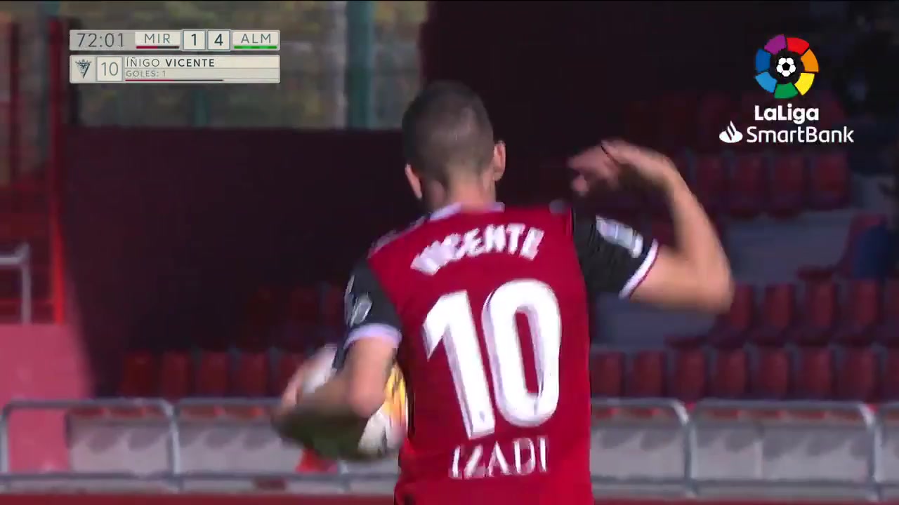 SPA D2 Mirandes Vs Almeria Inigo Vicente Goal in 72 min, Score 1:4