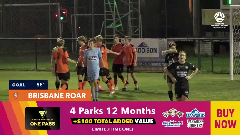 AUS QSL Brisbane Roar (Youth) Vs Logan Lightning  Goal in 65 min, Score 2:1