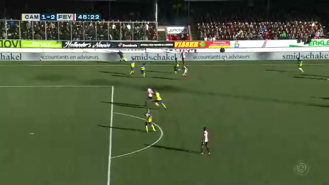 HOL D1 SC Cambuur Vs Feyenoord Fredrik Aursnes Goal in 44 min, Score 1:2