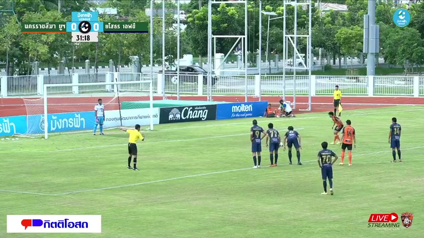 THA L3 Nakhon Ratchasima United FC Vs Yasothon FC  Goal in 31 min, Score 1:0